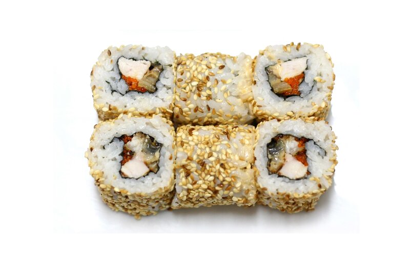 Sushi Rolls on White