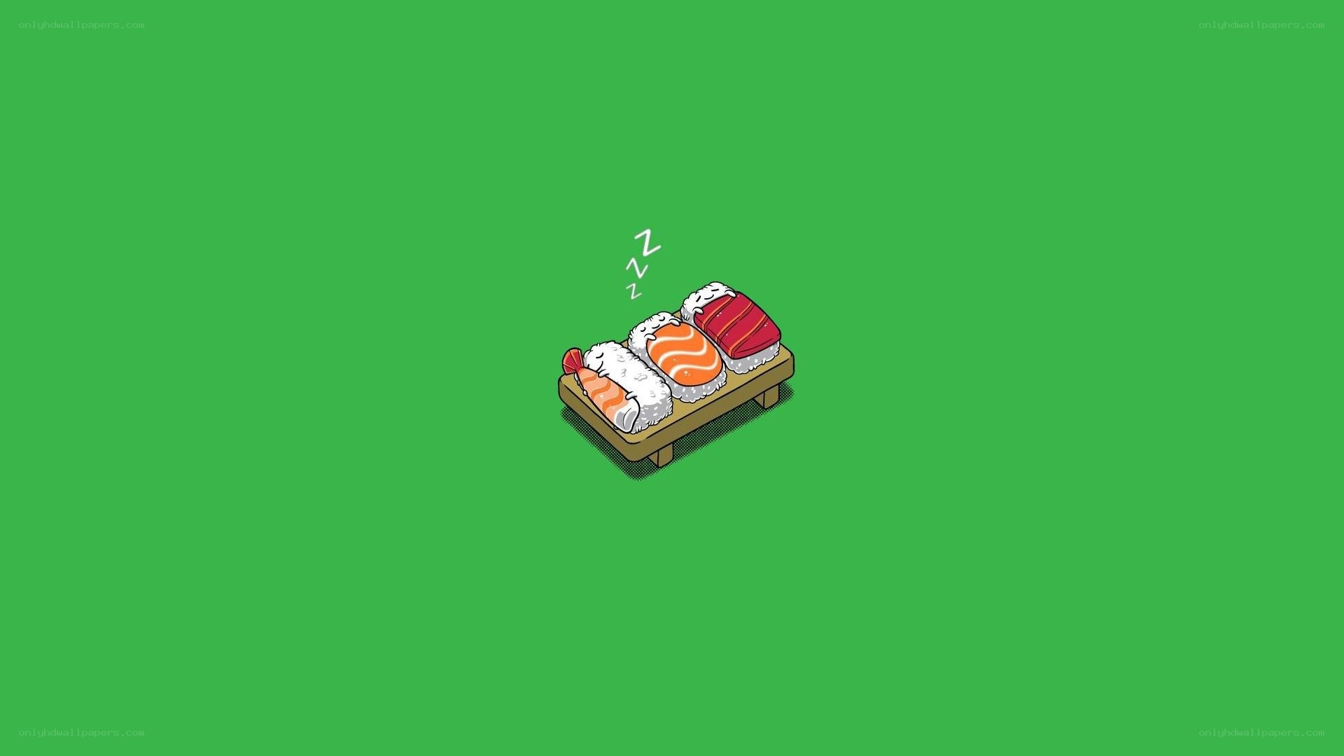 sushi rolls sleeping on a tray