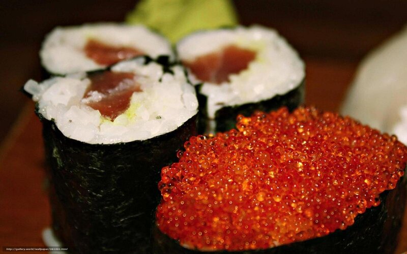 Sushi Rolls with Fish Roe — Black