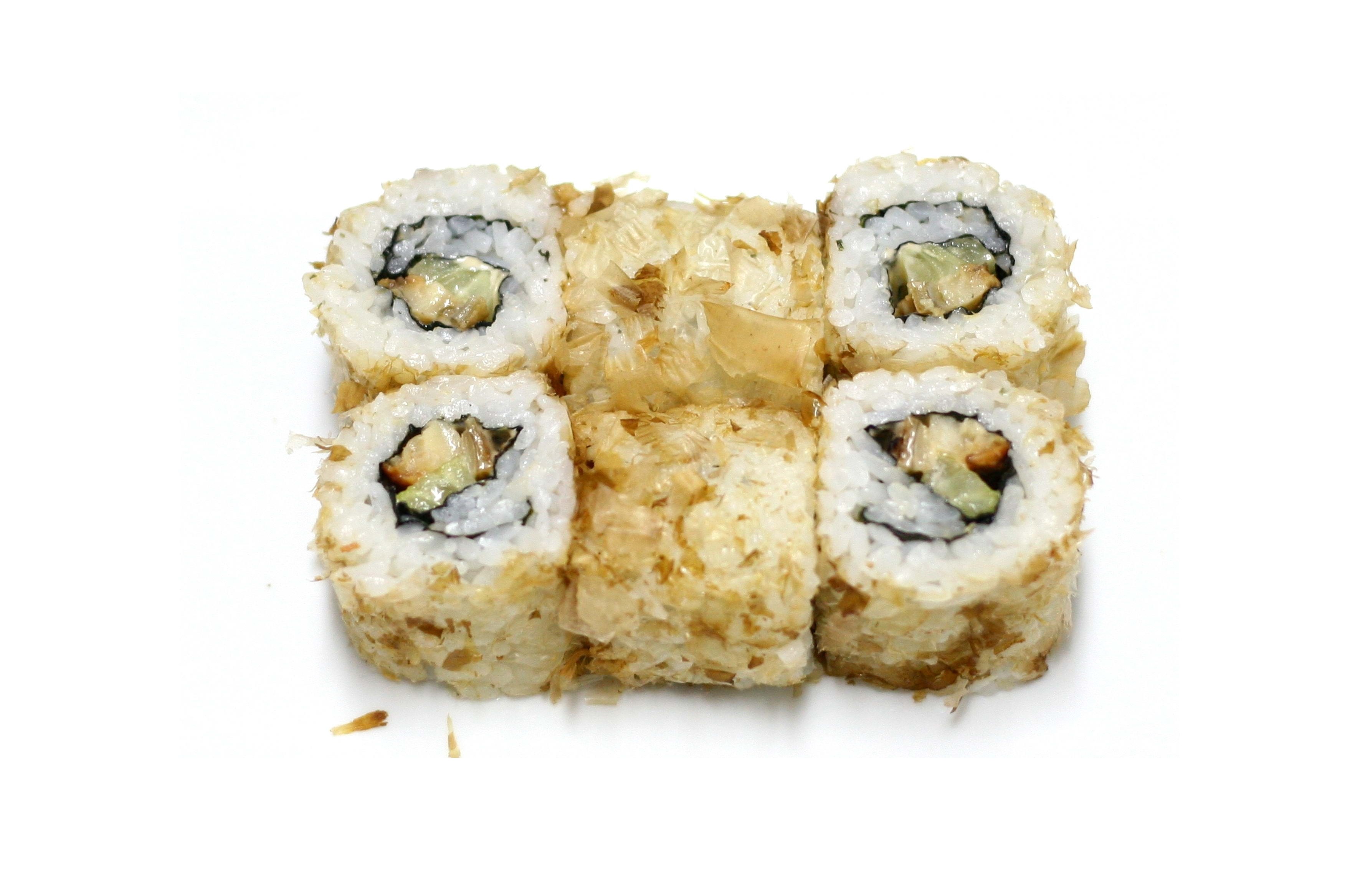 sushi rolls with tempura