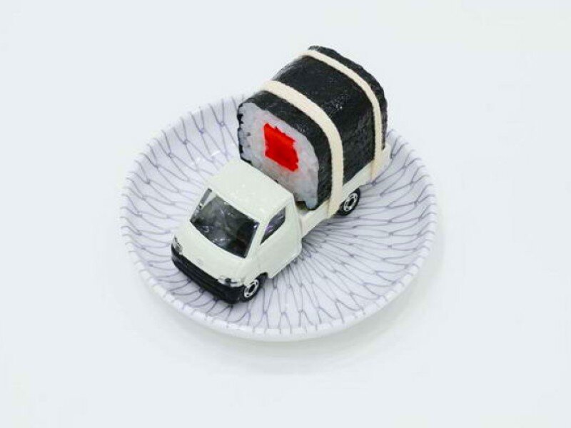 Sushi truck on a plate