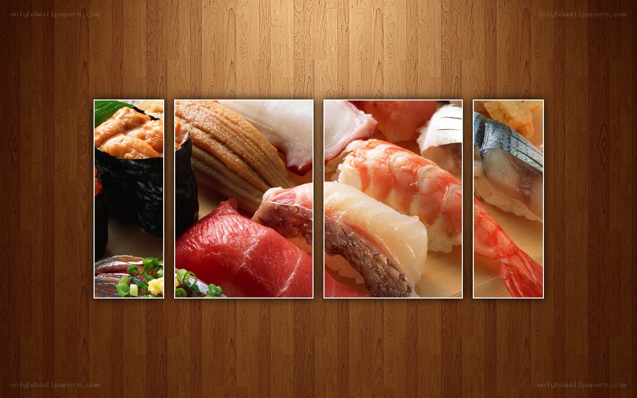 sushi variety display