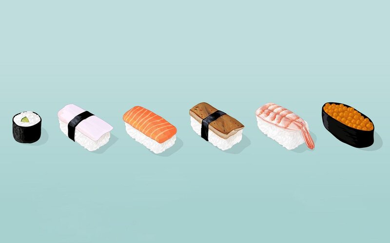 sushi variety illustration