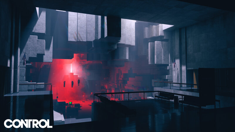 Suspended Figures in Red Light