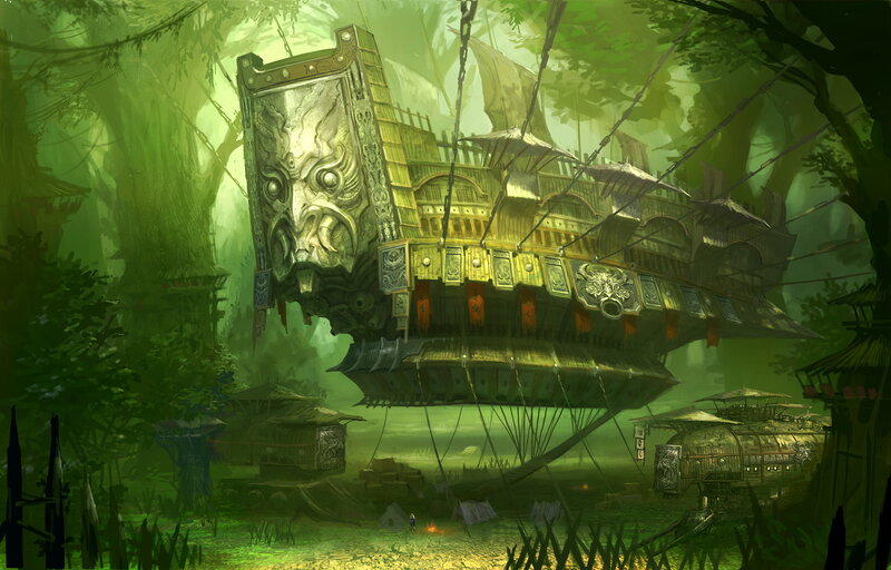 Suspended Ship in Jungle