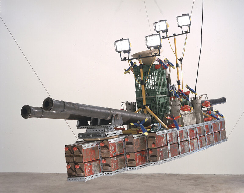 Suspended ship sculpture