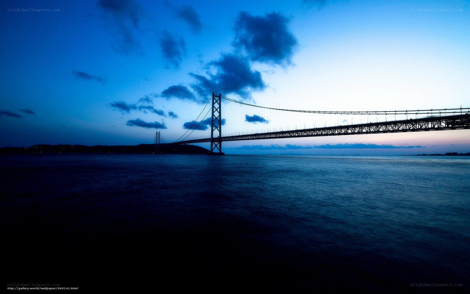 suspension bridge at dusk