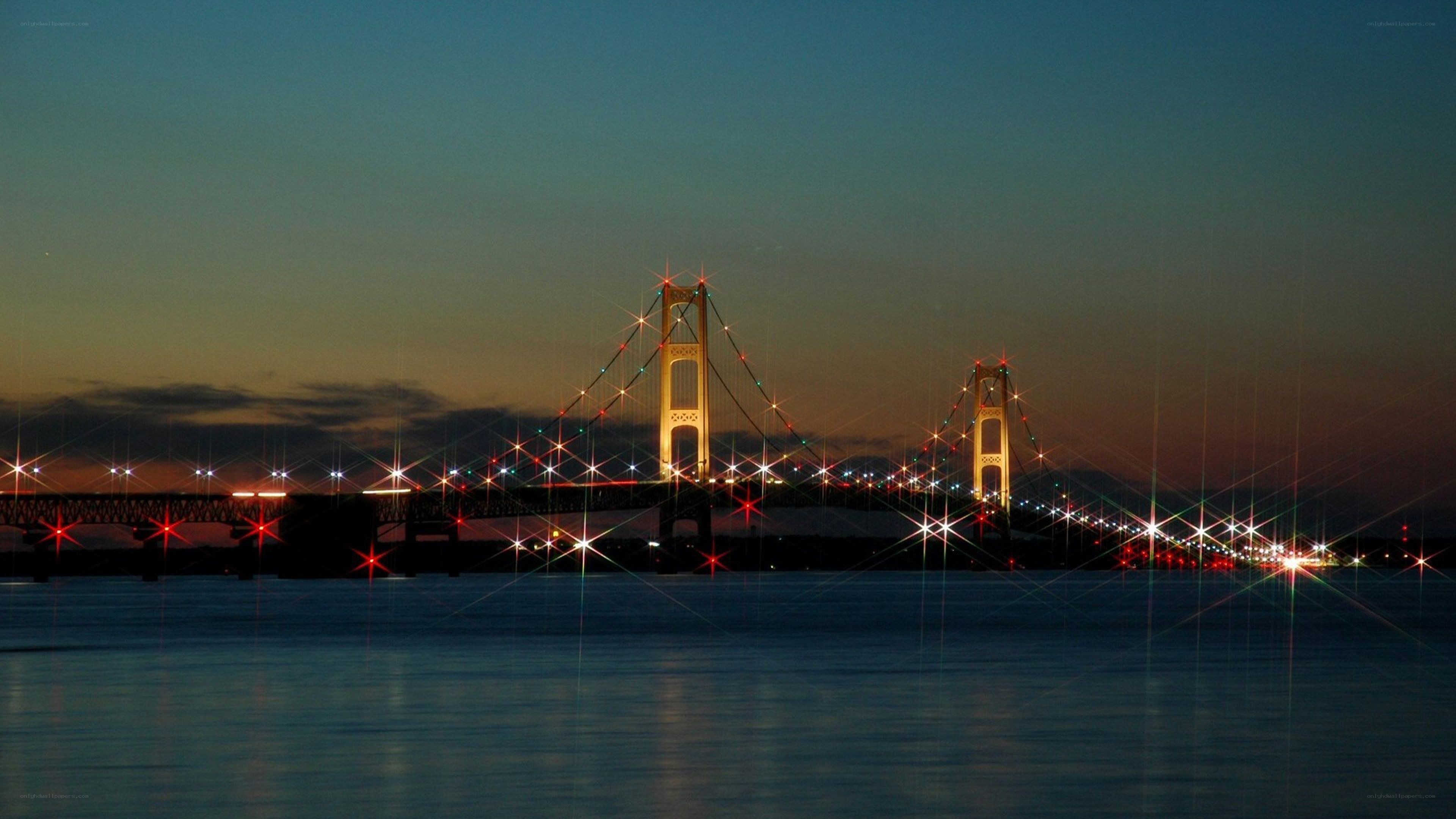 suspension bridge at dusk