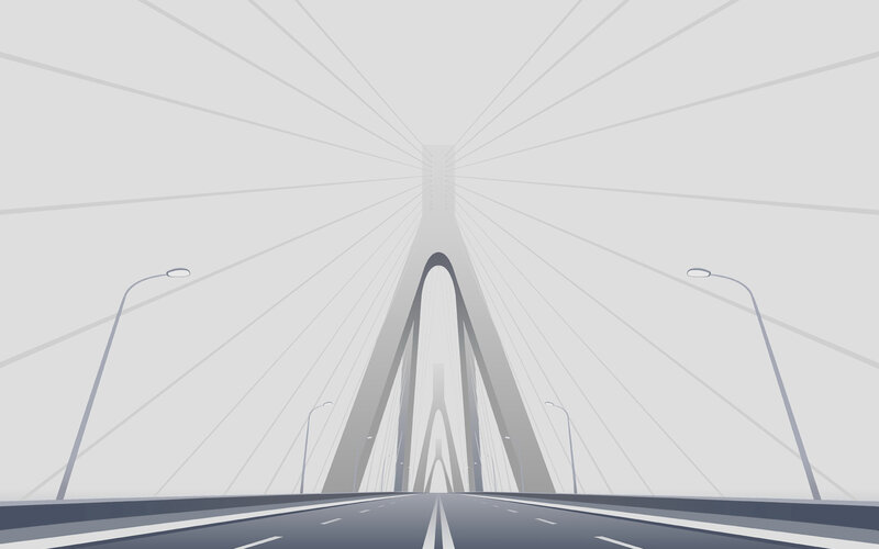 Suspension Bridge from Road
