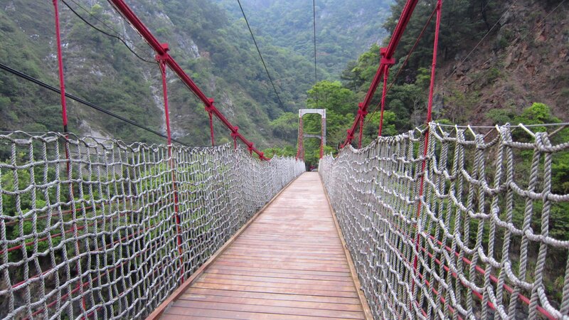Suspension Bridge in Canyon — Green