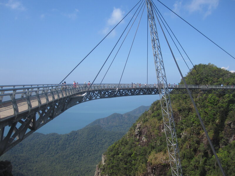 Suspension Bridge over Canyon — Blue
