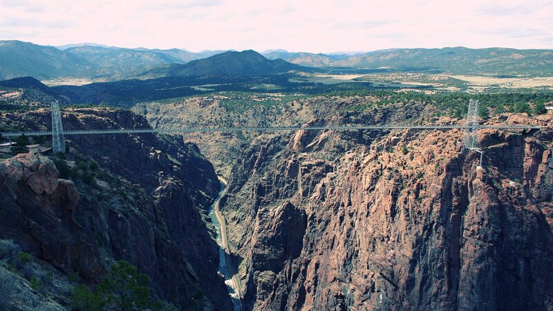 Suspension Bridge over Canyon