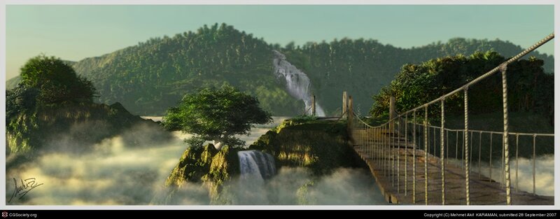 Suspension Bridge over Mist