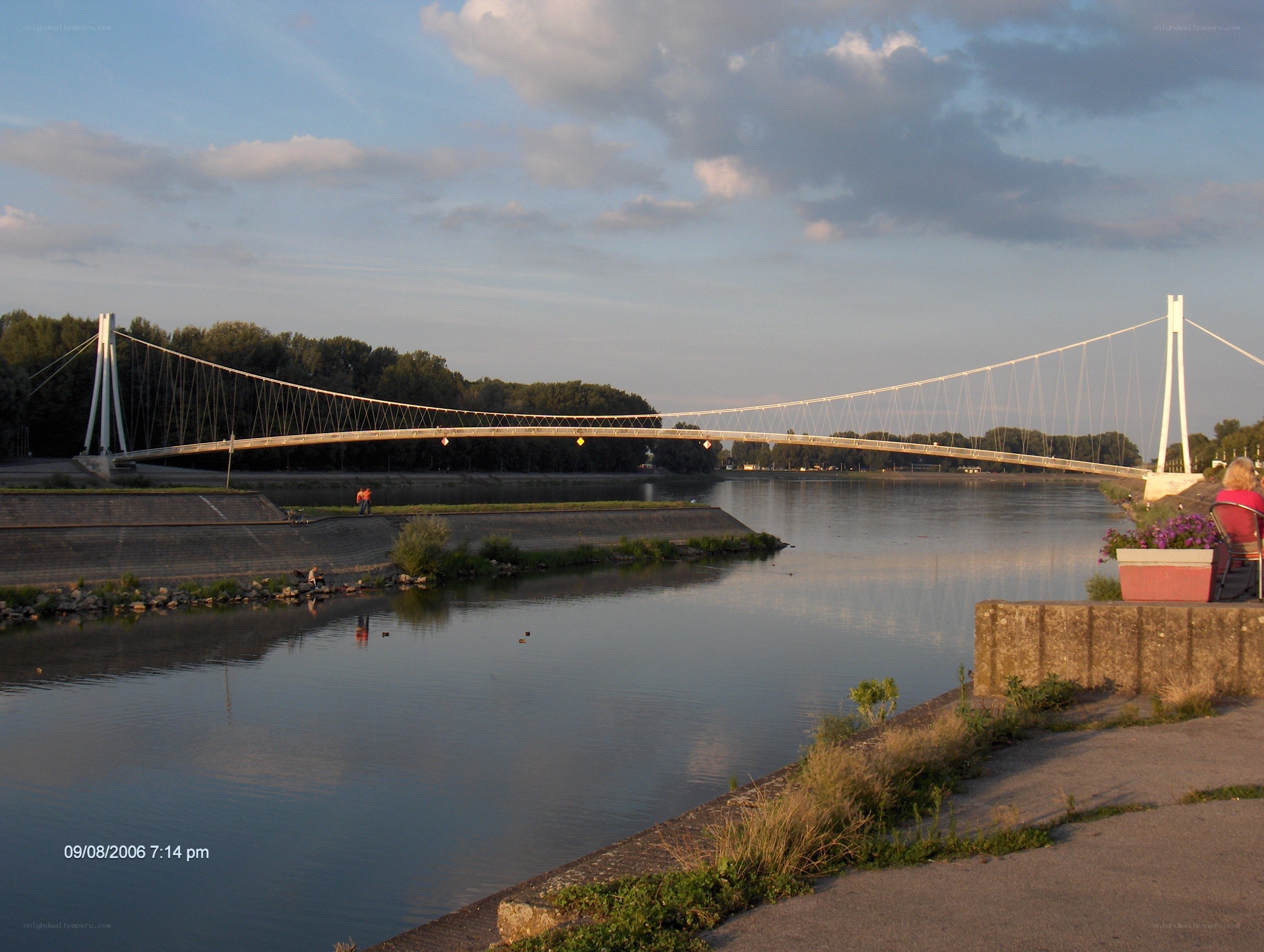 suspension bridge over river