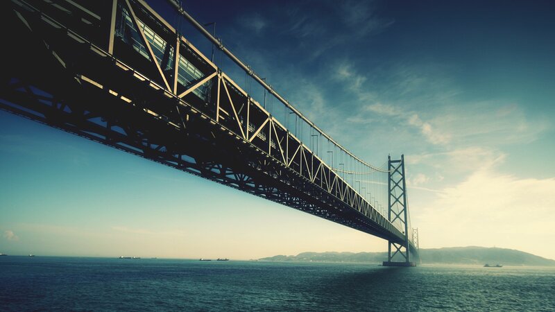 suspension bridge over the sea
