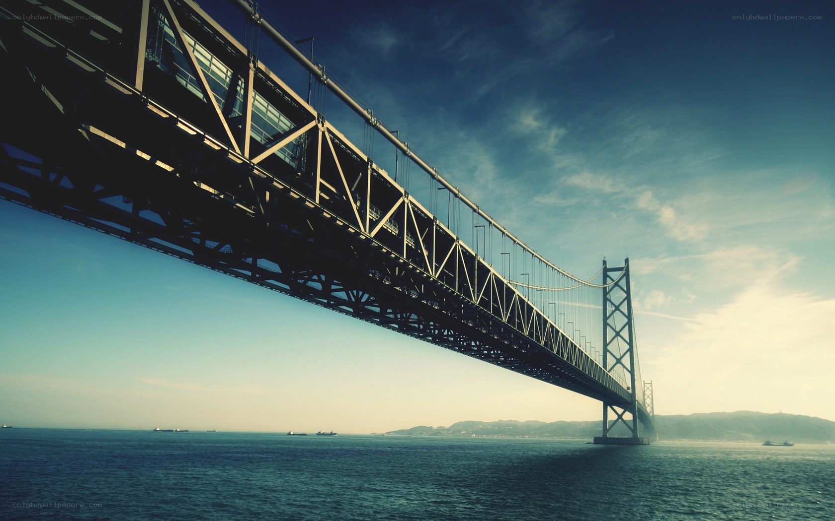 suspension bridge over the sea