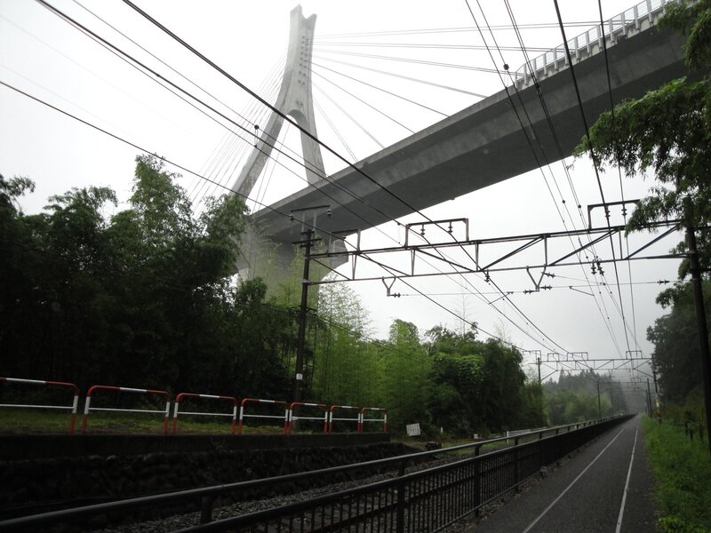 Suspension Bridge over Tracks