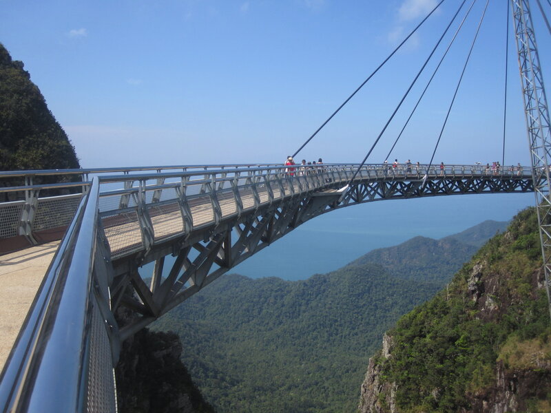 Suspension Bridge over Valley — Blue, Serene