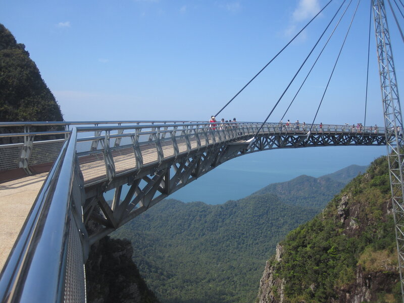 Suspension Bridge over Valley — Blue