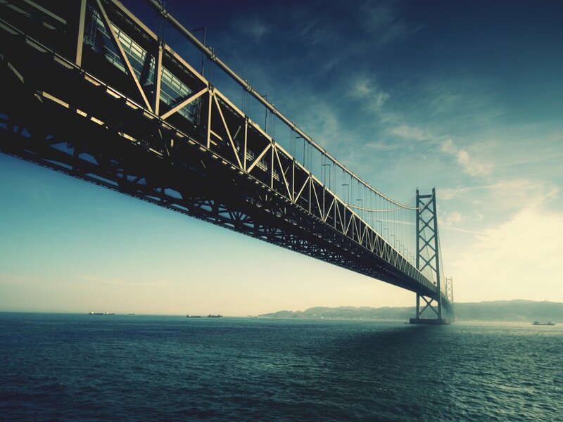 Suspension Bridge over Water — Afternoon