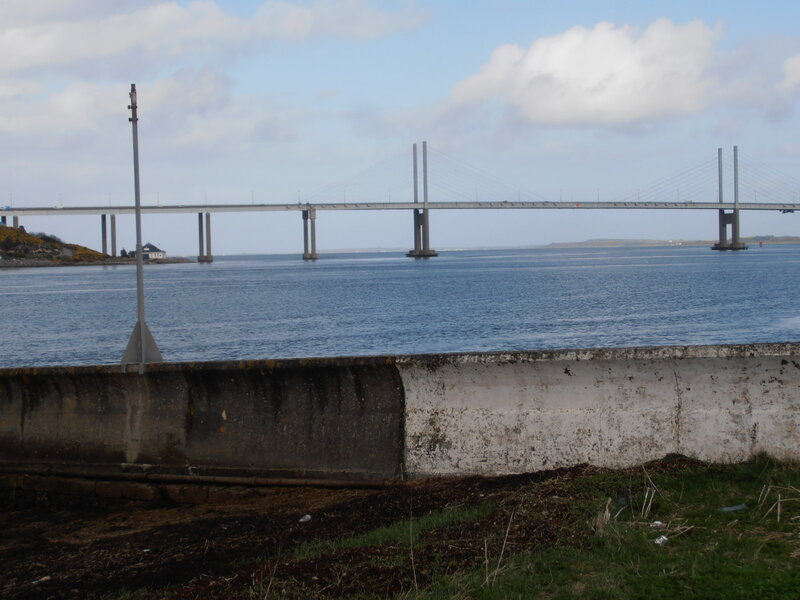 Suspension Bridge over Water — Blue, Calm