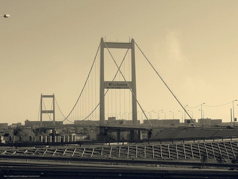 Suspension Bridge — Sepia