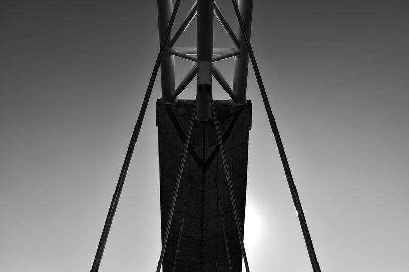 Suspension Bridge Tower — Black