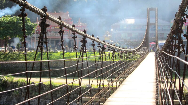 Suspension Bridge with Temple