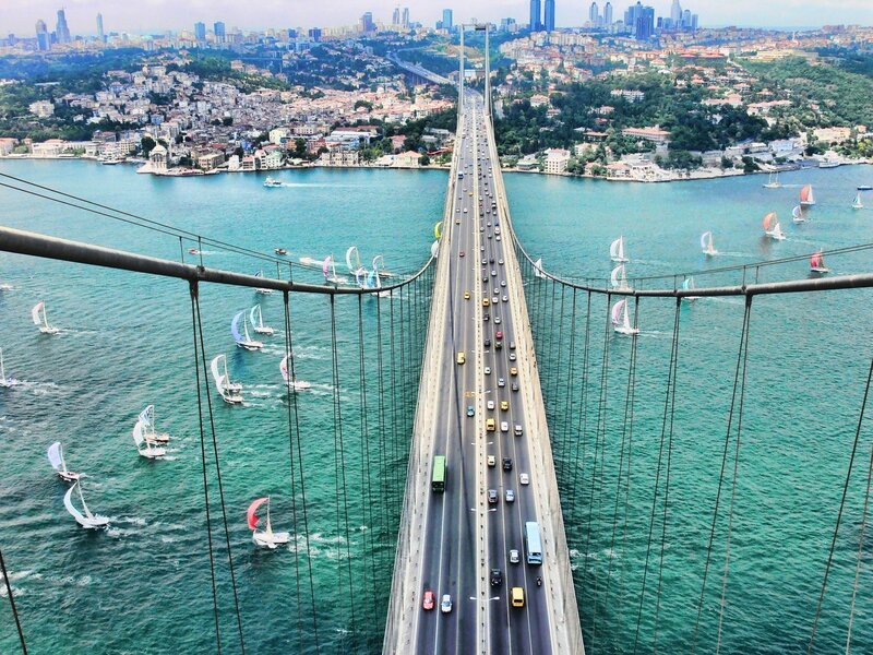Suspension Bridge with Traffic