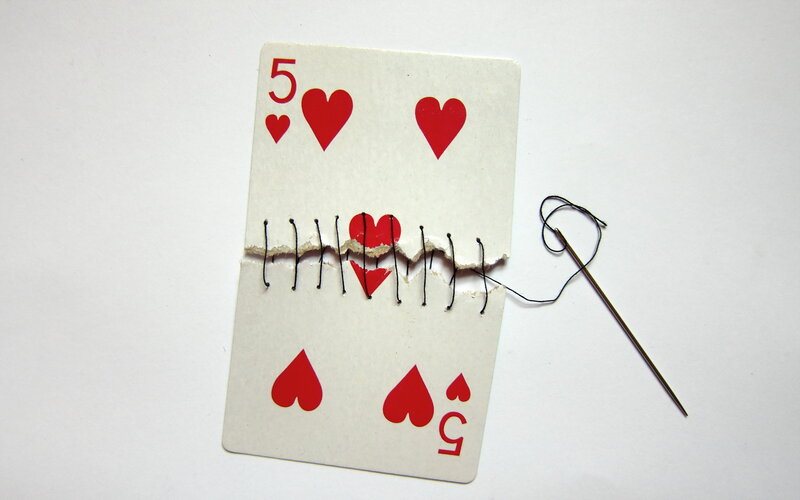 Sutured Playing Card