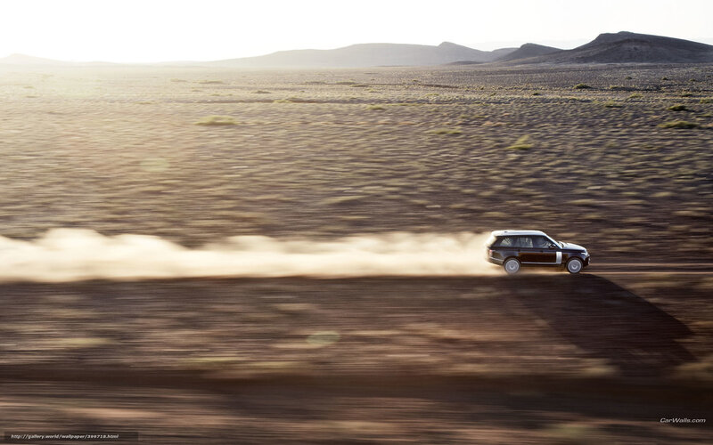 SUV driving in desert