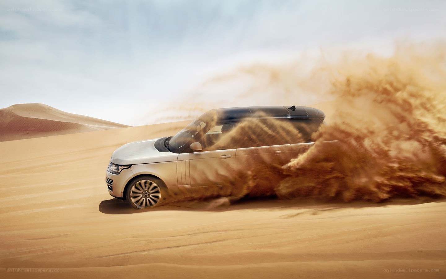 SUV driving in desert