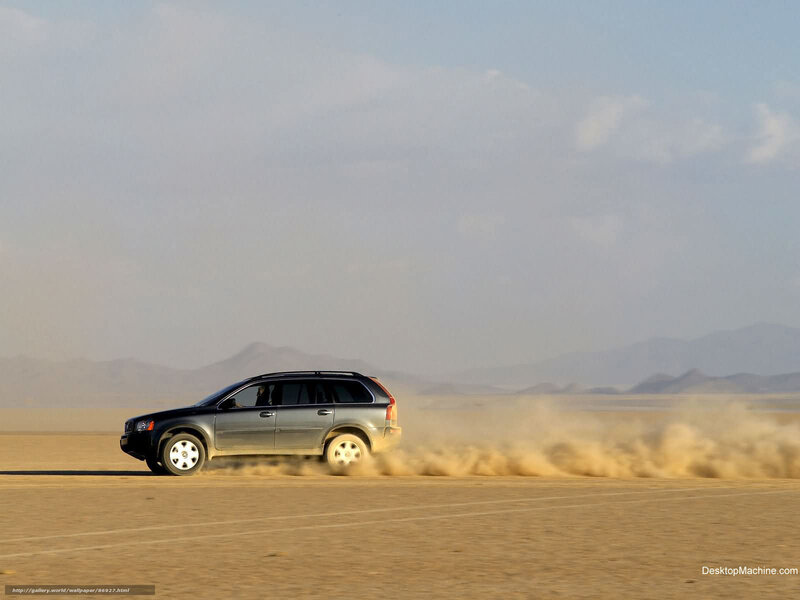 SUV driving in desert