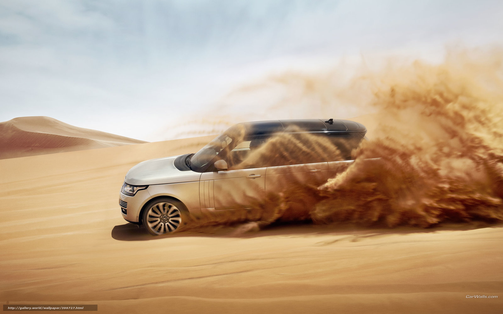 SUV driving through desert