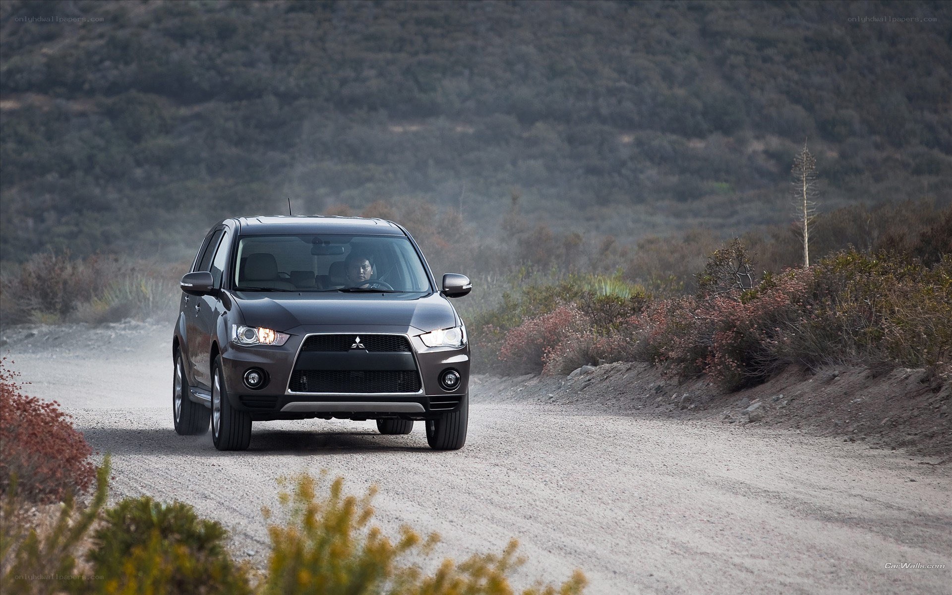 SUV on a dirt road