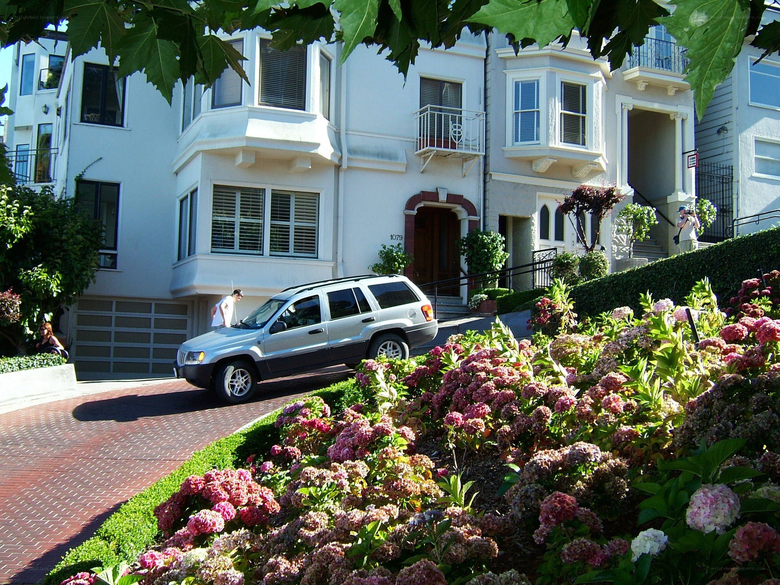 SUV on a San Francisco hillside