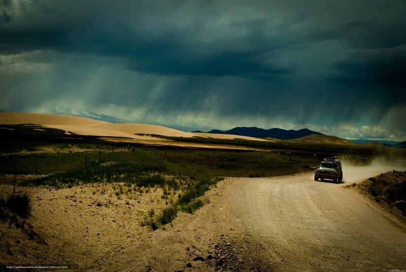 Suv on Dirt Road