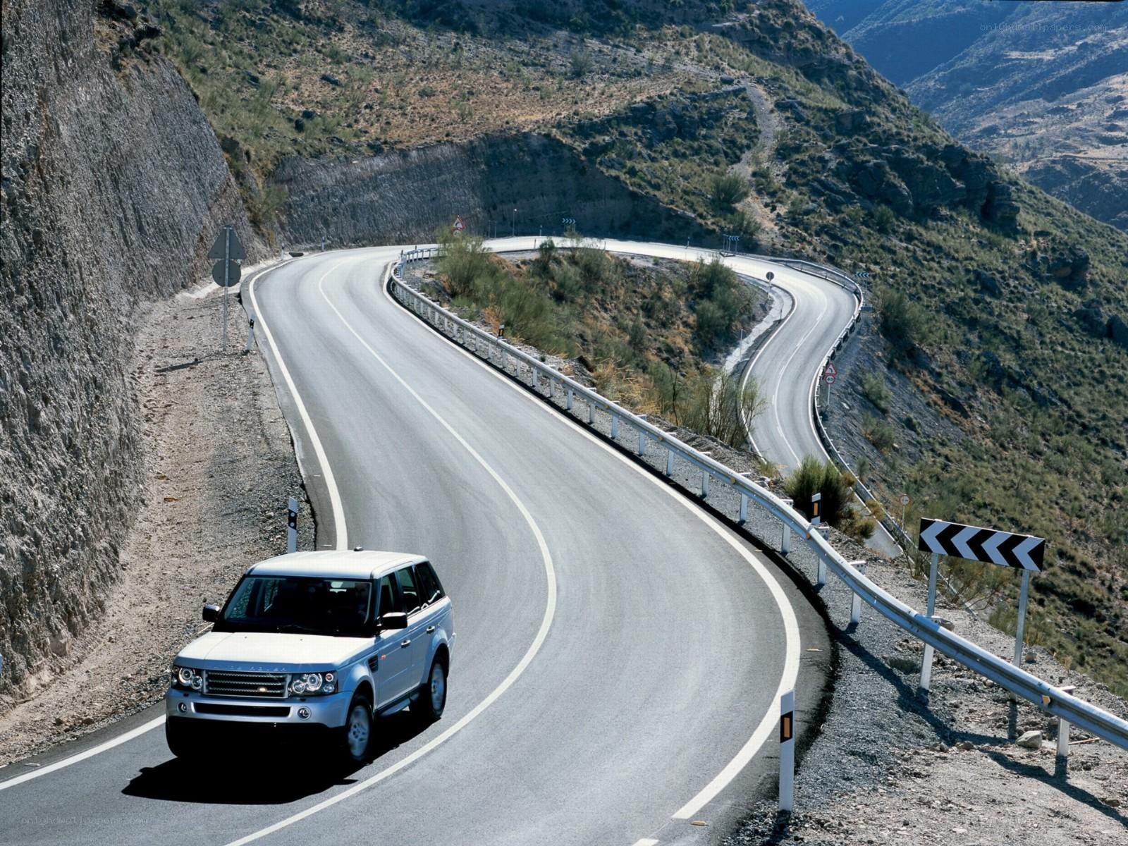 SUV on winding mountain road