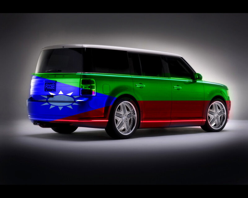 Suv with Flag Design — Green
