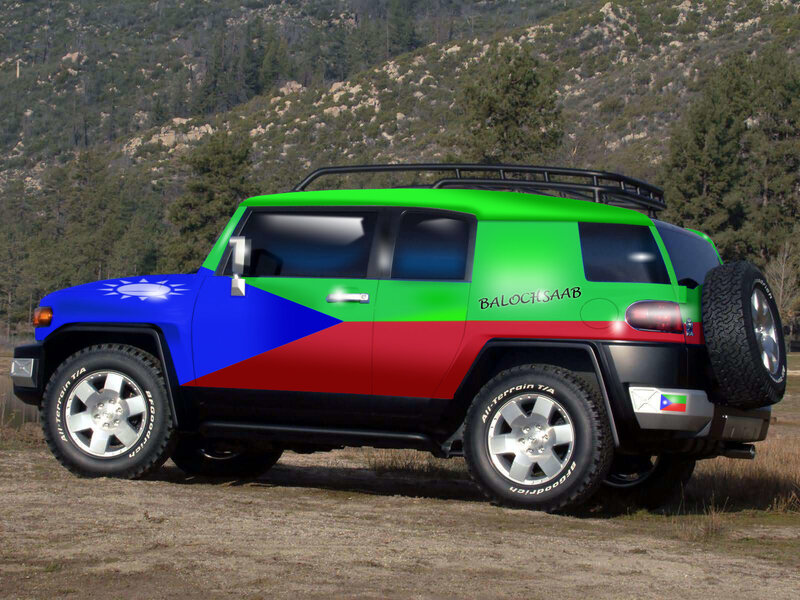 SUV with flag design