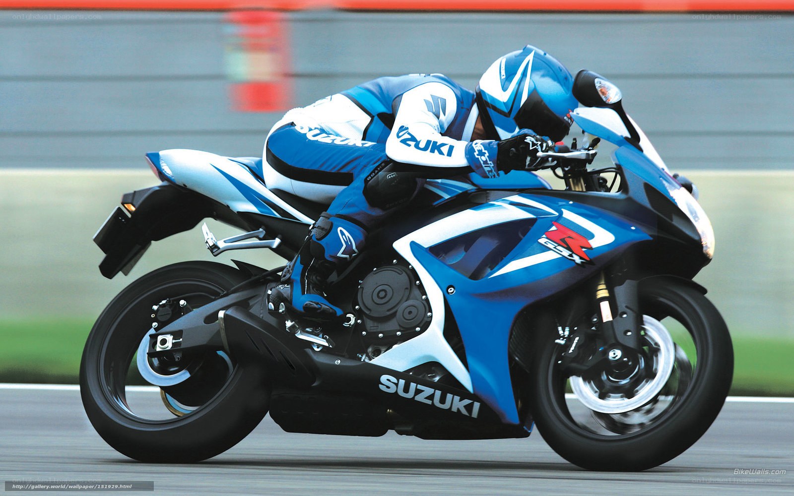 Suzuki GSX-R on racetrack