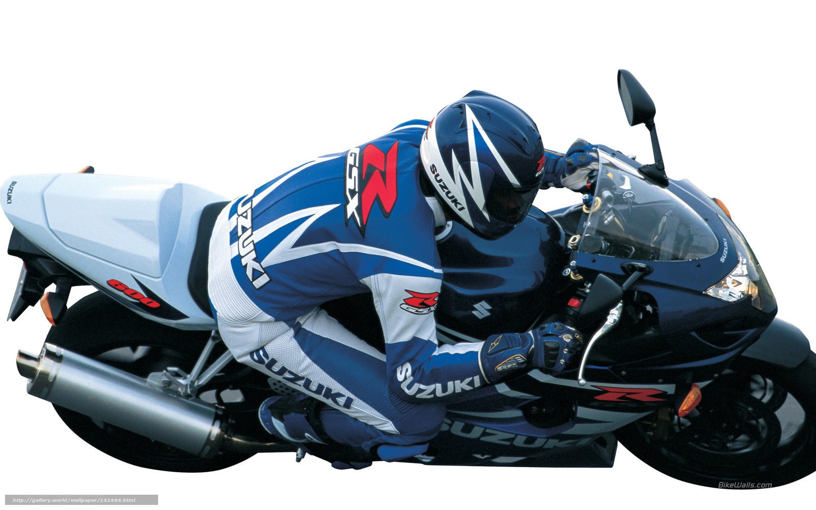 Suzuki GSX-R rider on motorcycle