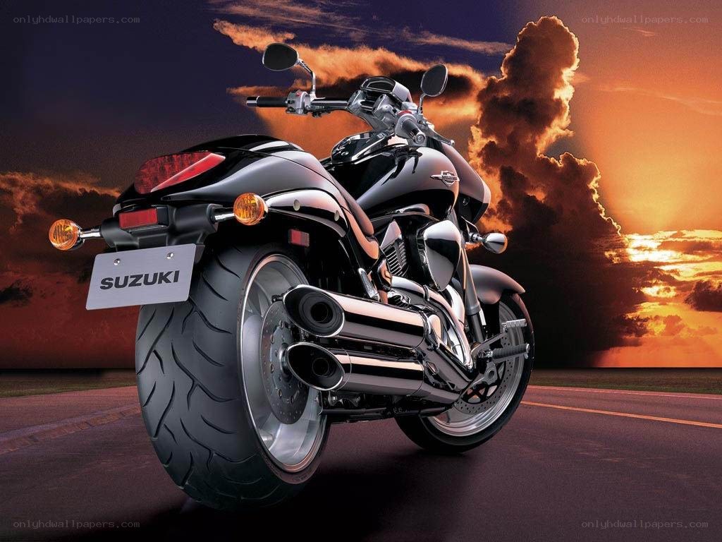 Suzuki motorcycle at sunset