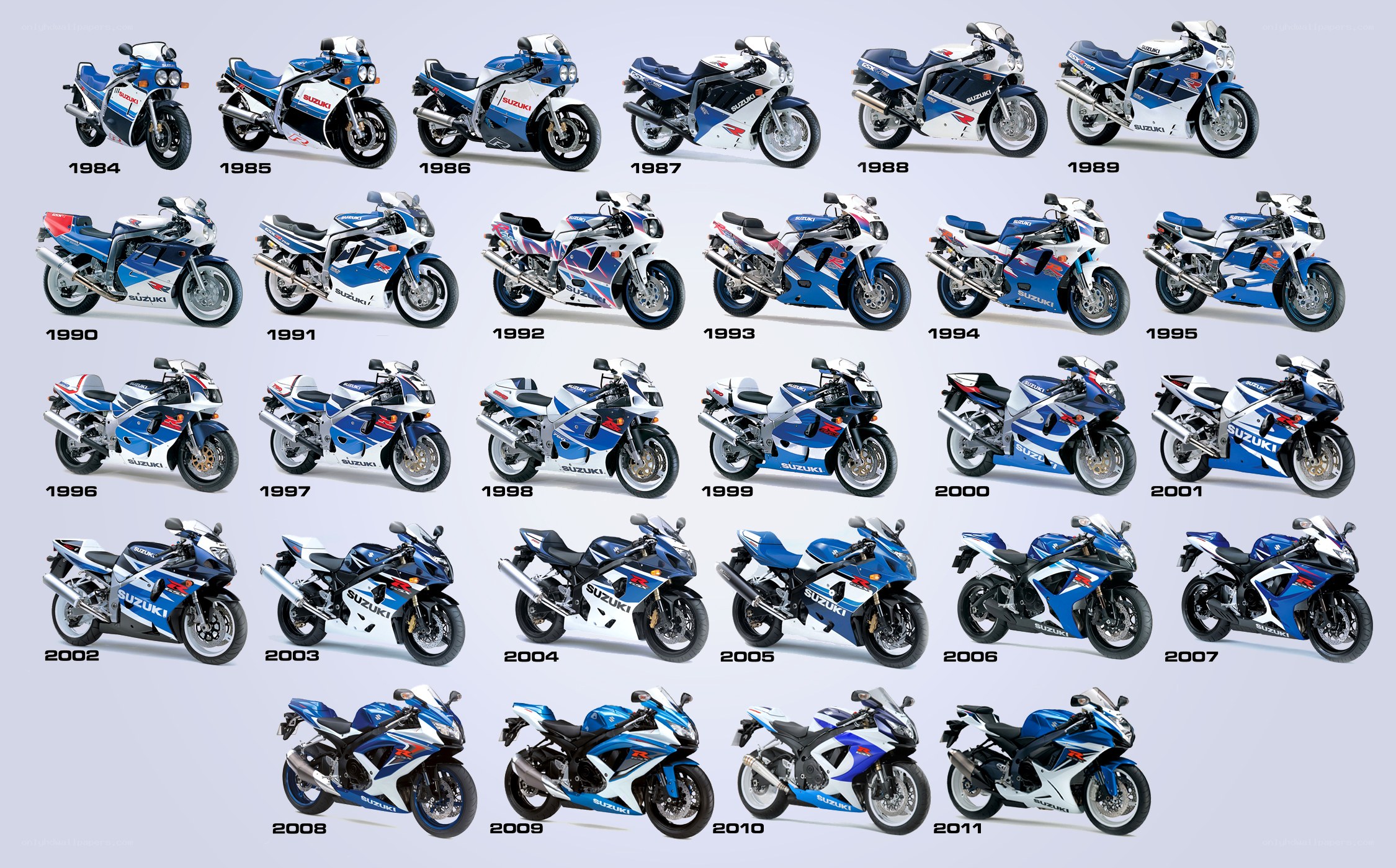 Suzuki motorcycle lineup by year