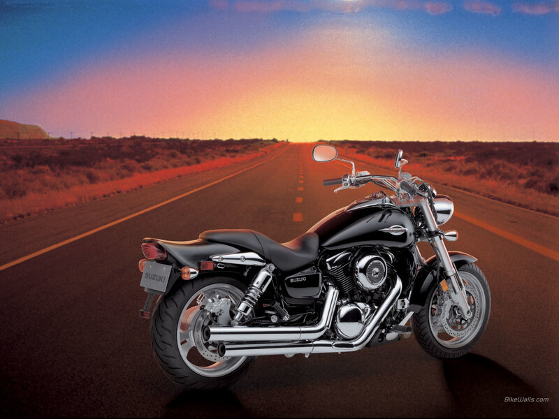 Suzuki motorcycle on desert road