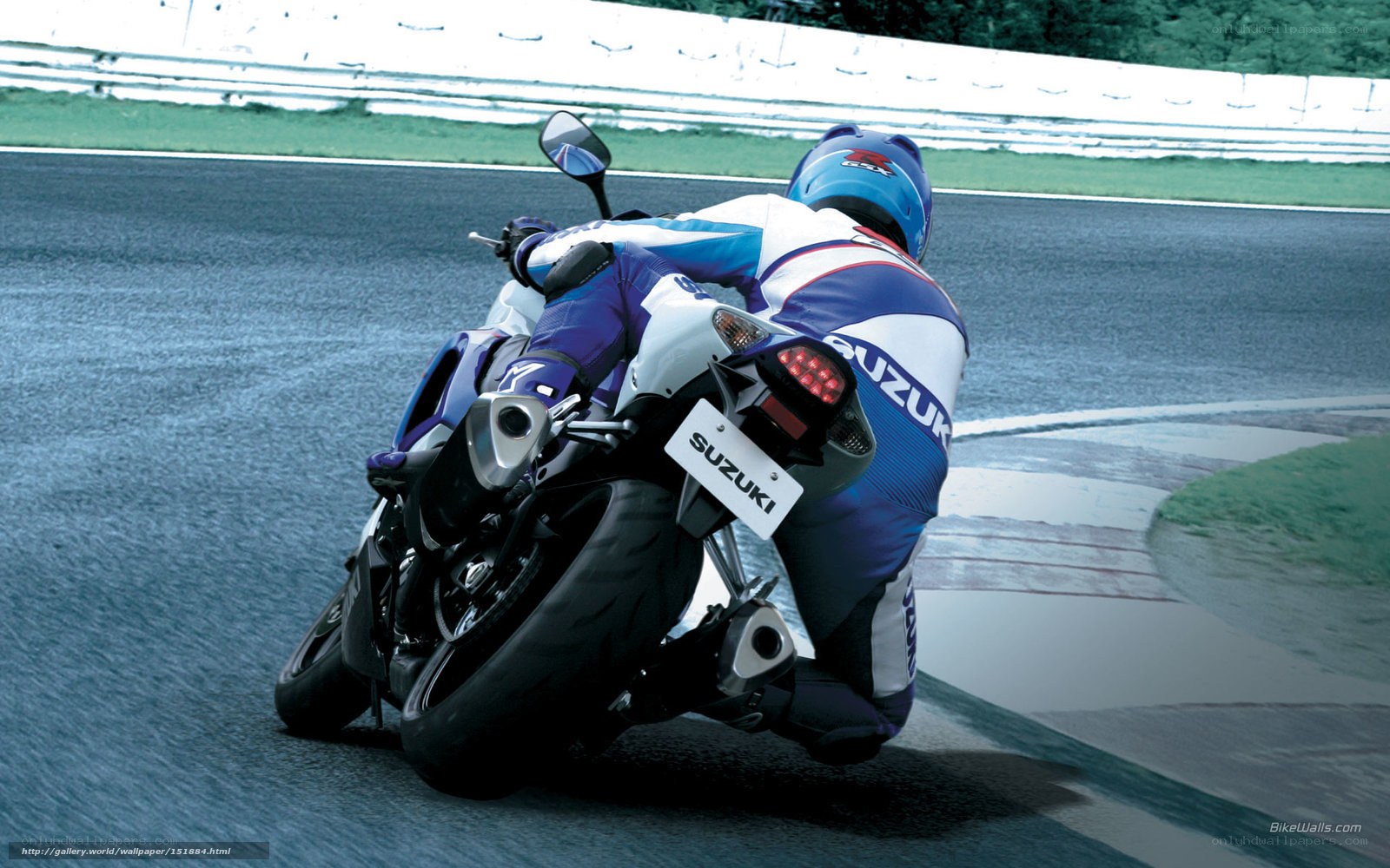 Suzuki motorcycle on racetrack