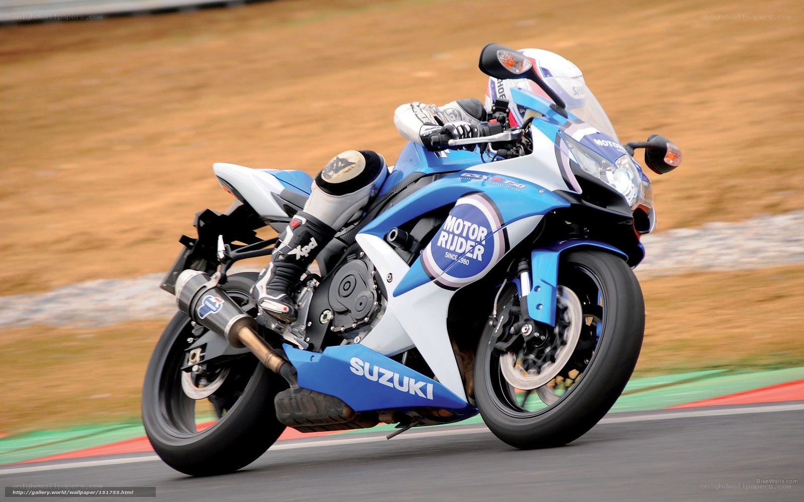 Suzuki motorcycle on racetrack