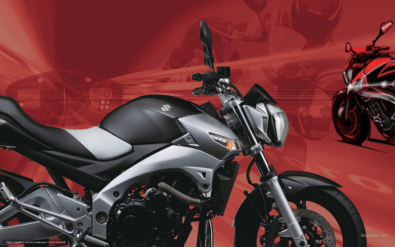 Suzuki motorcycle on red background
