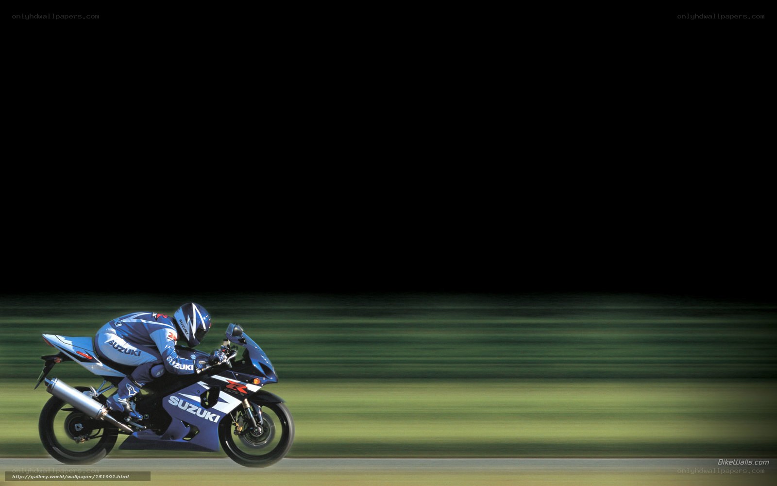 Suzuki motorcycle racer in action