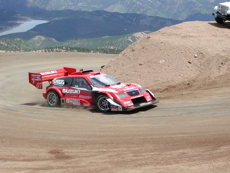 Suzuki race car on dirt track